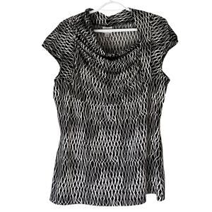 Worthington Black / White Short Sleeve Blouse Size XL